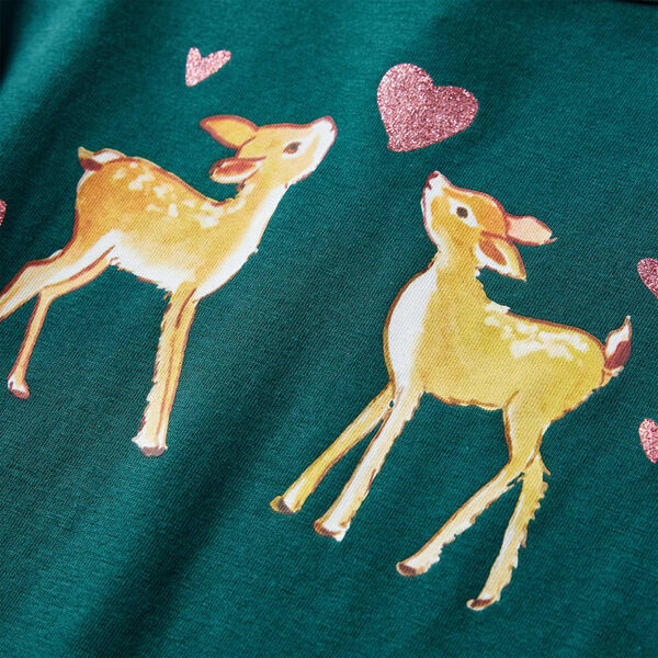 Lasten pitk&auml;hihainen T-paita tummanvihre&auml; 92