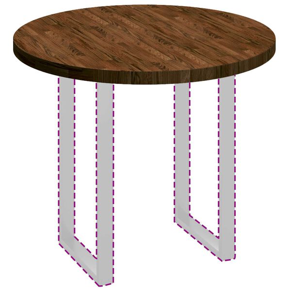 vidaXL Pöytälevy Vaaleanruskea Ø 90 x 4 cm Vankka tammipuu.