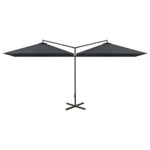 vidaXL Puutarhan tupla-aurinkovarjo ter&auml;stolppa 600x300 cm antrasiitti
