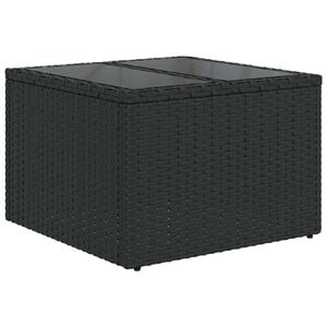 vidaXL Puutarhap&ouml;yt&auml; lasikannella musta 55x55x37 cm polyrottinki