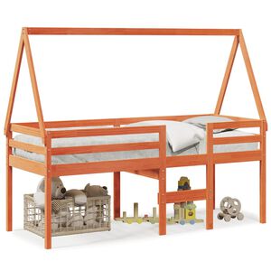 vidaXL Korotettu s&auml;nky katoksella vahanruskea 90x200 cm t&auml;ysi m&auml;nty