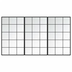 vidaXL Seinäpeilit 3 kpl musta 100x60 cm metalli