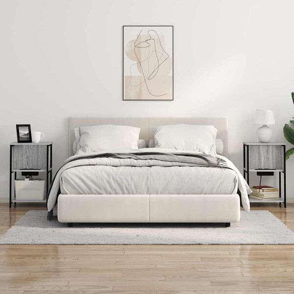 vidaXL Y&ouml;p&ouml;yt&auml;kaappi Harmaa Sonoma 38 x 31 x 61 cm Tekninen puu