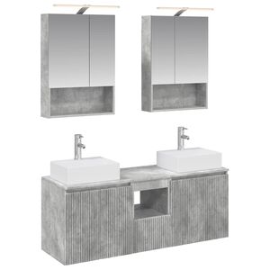 vidaXL Kylpyhuoneen kaappisetti 5 pcs Betoninharmaa Tekninen puu