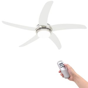 vidaXL Koristeellinen kattotuuletin valolla 128 cm valkoinen