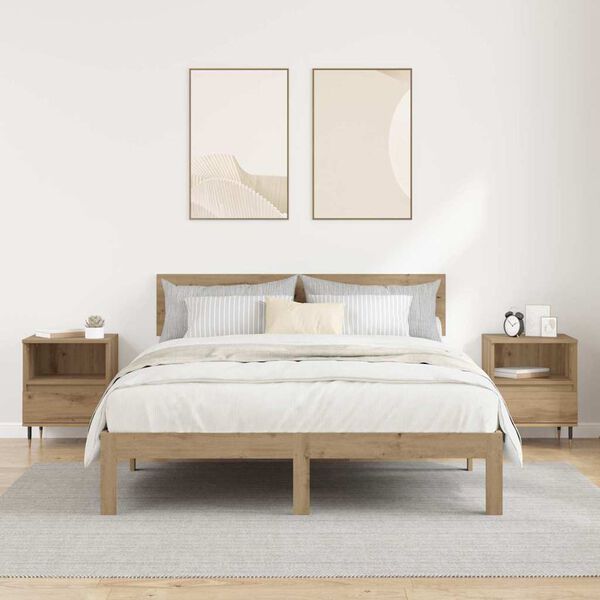 vidaXL Y&ouml;p&ouml;yt&auml;kaappi 2 pcs Artisan tammi 40 x 35 x 50 cm Tekninen puu