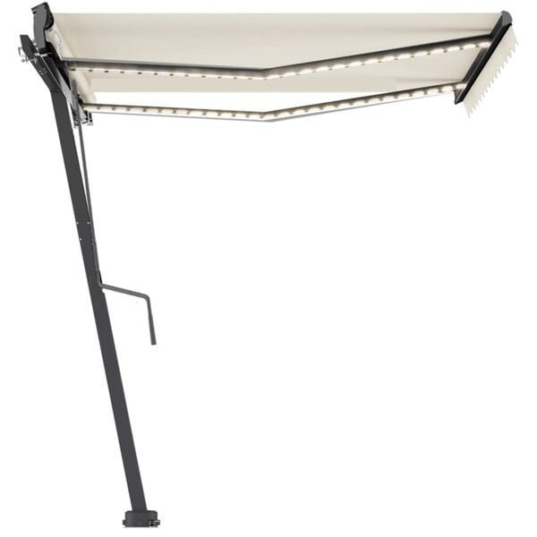 vidaXL Vapaasti seisova sis&auml;&auml;nkelattava markiisi 350x250 cm kerma