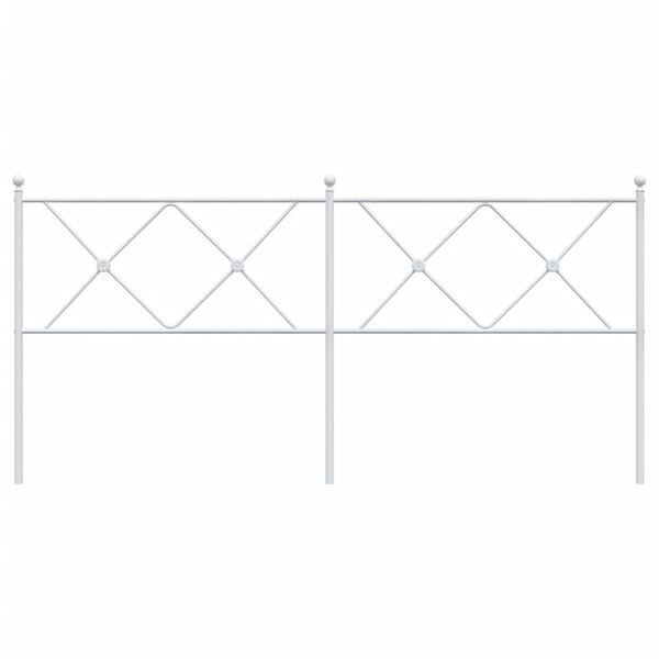 vidaXL Metallinen sängynpääty valkoinen 180 cm