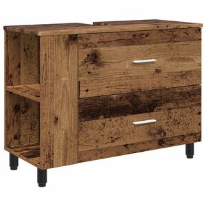 vidaXL Kylpyhuoneen peilikaappi Vanha puu 80 x 35 x 60 cm Tekninen puu