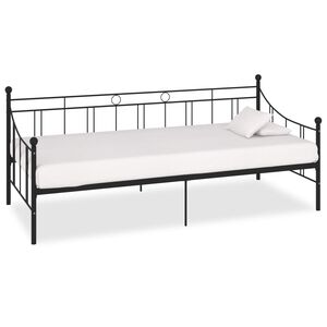 vidaXL P&auml;iv&auml;vuoteenrunko musta metalli 90x200 cm
