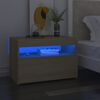vidaXL Y&ouml;p&ouml;yt&auml; LED-valoilla Sonoma-tammi 60x35x40 cm tekninen puu