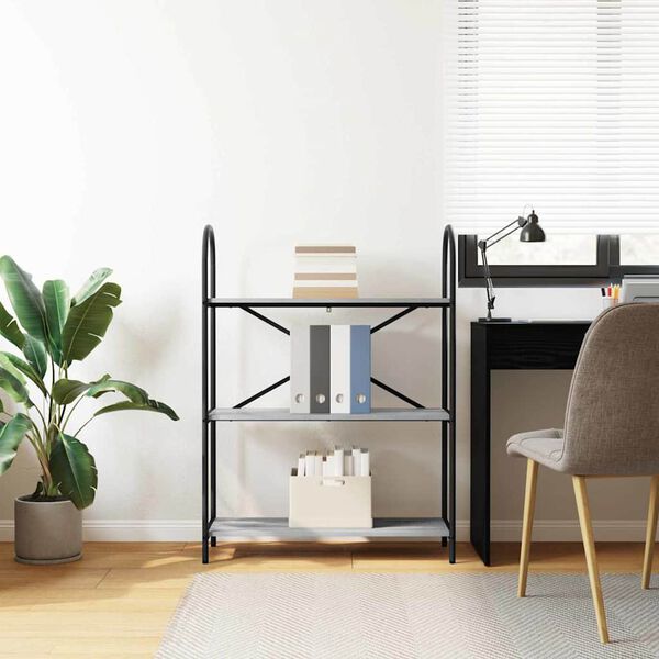 vidaXL Kirjahylly Harmaa Sonoma 80 x 30 x 109 cm Tekninen puu