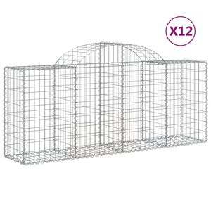 vidaXL Kaarevat kivikorit 12 kpl 200x50x80/100 cm galvanoitu rauta