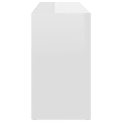 vidaXL Kenkien säilytyspenkki korkeakiilto valk. 103x30x54,5 cm levy