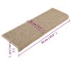vidaXL Porrasmatot 15 kpl 65x21x4 cm tummanbeige suorakaiteen muotoinen reuna