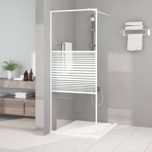 vidaXL Walk-in suihkusein&auml;ke valkoinen 80x195 cm kirkas ESG-lasi