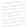 vidaXL Kirjahyllytasot 8 kpl valkoinen 100x20x1,5 cm lastulevy