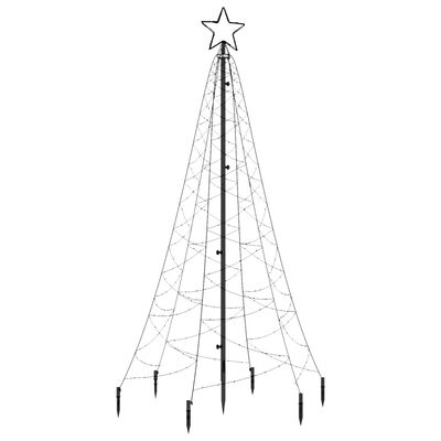 vidaXL Joulukuusi piikillä 200 lämpimän valkoista LED-valoa 180 cm