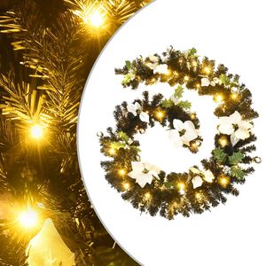 vidaXL Jouluk&ouml;ynn&ouml;s LED-valoilla musta 2,7 m PVC