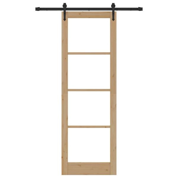 vidaXL Liukuovi ORKDAL Luonnollinen 78 x 232 cm Täysi mänty ja lasi