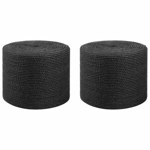 vidaXL Juutti K&ouml;ysi 2 kpl 2 mm Musta 100% Tossa juutti
