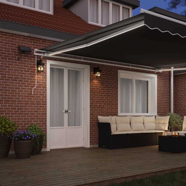 vidaXL Aurinkovarjo mukana Valkoinen 5 × 3,5 m Metalli