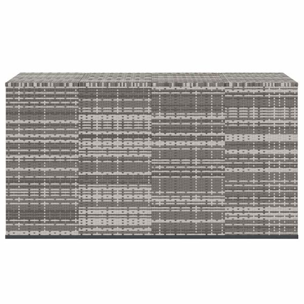 vidaXL Puutarhan s&auml;ilytyslaatikko PE-rottinki 194x100x103 cm harmaa