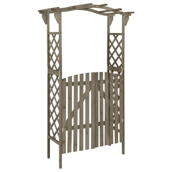 vidaXL Pergola portilla 116x40x204 cm harmaa t&auml;ysi kuusi