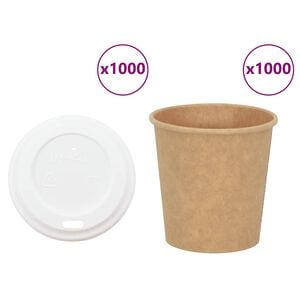 vidaXL Paperiset kahvikupit kansilla 1000 kpl 4oz 100ml