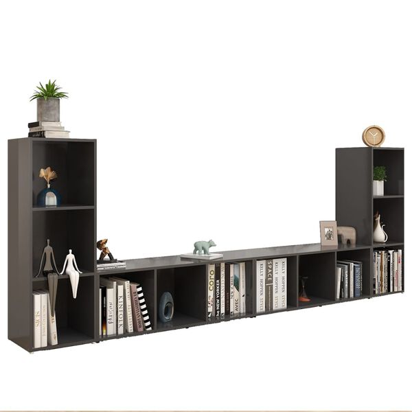 vidaXL TV-tasot 4 kpl harmaa 107x35x37 cm lastulevy