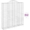vidaXL Kaarevat kivikorit 12 kpl 200x30x200/220 cm galvanoitu rauta