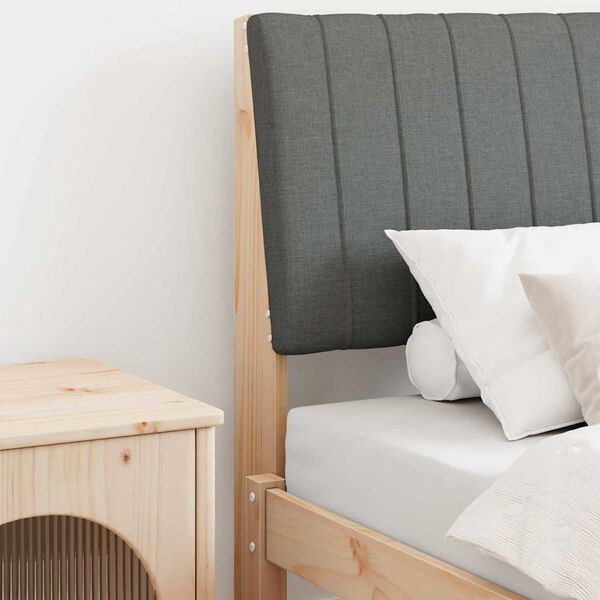 vidaXL Verhoiltu sängynpääty Tumma harmaa 75 cm Massiivinen mänty