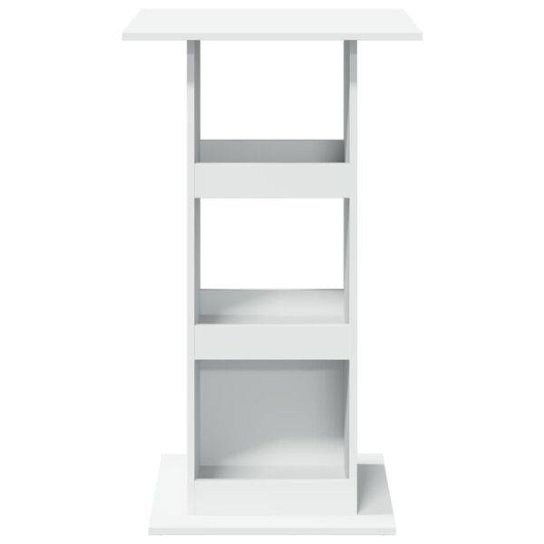 vidaXL Baaripöytä telineellä valkoinen 60x60x102 cm tekninen puu