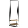 vidaXL Vaateväline hyllyllä Musta 60 x 45 x 180 cm Täysi Akaasiapuu
