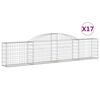 vidaXL Kaarevat kivikorit 17 kpl 300x30x60/80 cm galvanoitu rauta