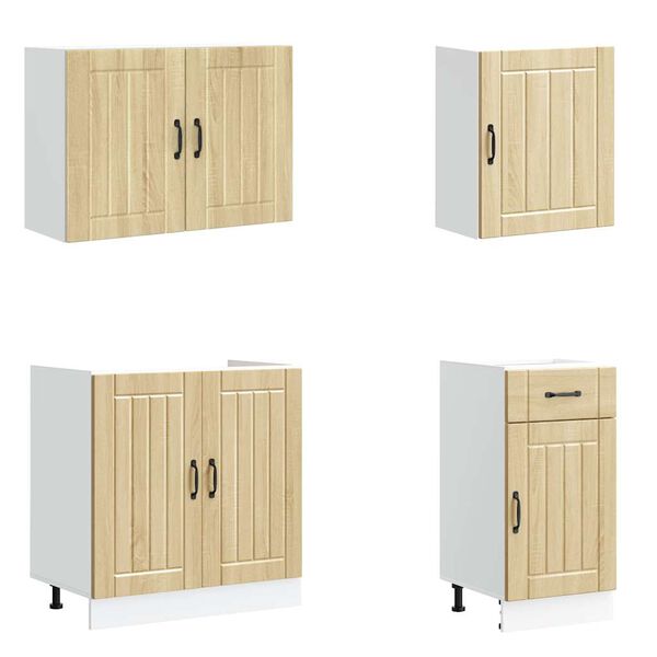 vidaXL 7osainen keitti&ouml;kaappisarja Lucca sonoma tammi suunniteltu puu