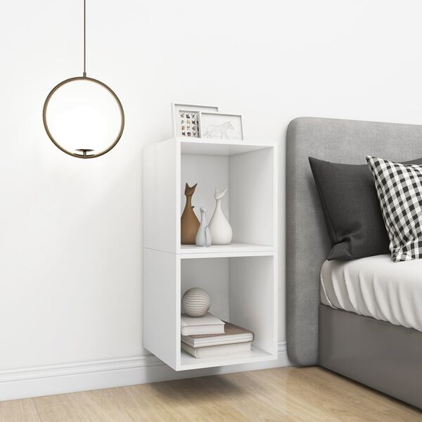 vidaXL Sein&auml;kaapit 2 kpl valkoinen 37x37x37 cm tekninen puu