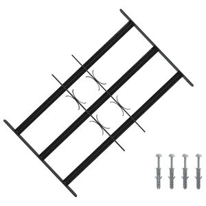 vidaXL Ikkunoiden turvaverkko 3 ristikkopalkilla 3 kpl 43-74 cm