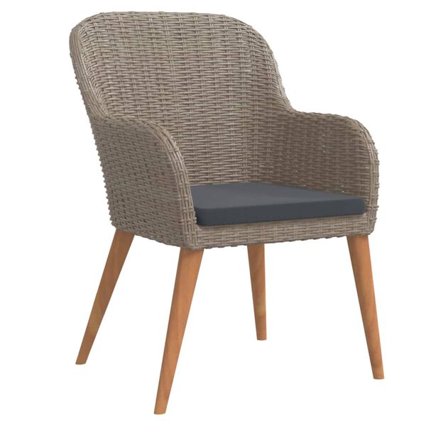 vidaXL 7-osainen Ulkoruokailuryhmä tyynyillä ruskea