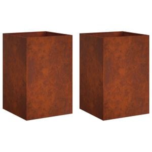vidaXL Puutarha ruukku 2 kpl Ruosteinen 40 x 40 x 75 cm