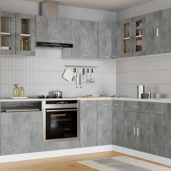 vidaXL Riippuva lasikaappi "Lyon" betoninharmaa 60x31x60 cm tekninen puu