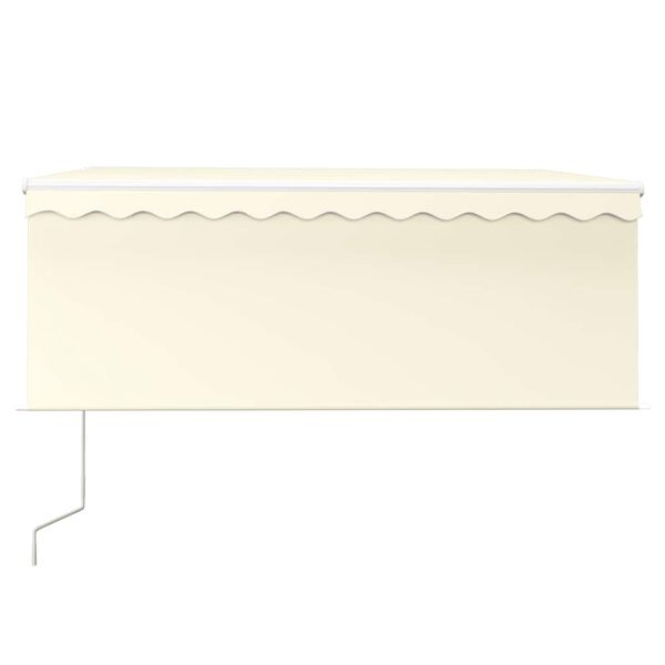 vidaXL Sis&auml;&auml;nkelattava markiisi verho/LED/tuulisensori 3x2,5 m kerma