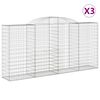 vidaXL Kaarevat kivikorit 3 kpl 300x50x140/160 cm galvanoitu rauta