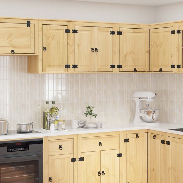 vidaXL Kaappi hyllyll&auml; ovella Hunaja 60 x 32 x 40 cm Massiivinen m&auml;nty