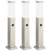 vidaXL Pollarivalaisimet sensorilla 3 kpl 50 cm ruostumaton ter&auml;s IP44