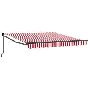 vidaXL Vedett&auml;v&auml; markiisi Punainen ja valkoinen 350 x 250 cm