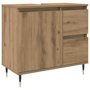 vidaXL Kylpyhuoneen kaappi artesaani tammi 65x33x60 cm tekninen puu
