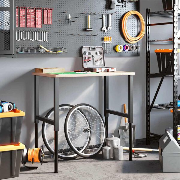 vidaXL S&auml;&auml;dett&auml;v&auml;t ty&ouml;p&ouml;yd&auml;n rungot 2kpl metalli 55x(69-95,5) cm musta