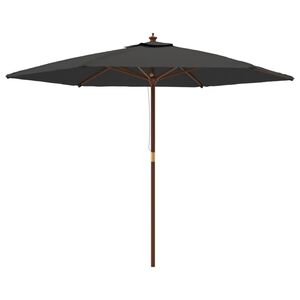 vidaXL Puutarhan aurinkovarjo puutolppa antrasiitti 299x240 cm