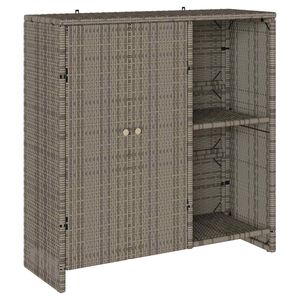 vidaXL S&auml;ilytyskaappi hyllyll&auml; Harmaa 100 x 36 x 102 cm Rottinki